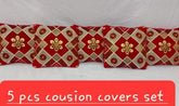 Velvet Jacquard Cushion Covers - 5pcs Set
